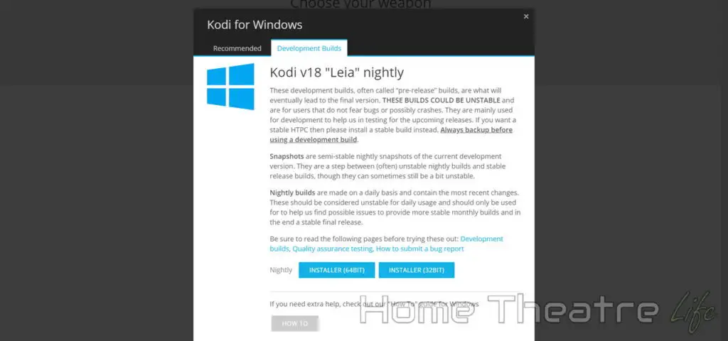Kodi 18 Leia Nightly Windows Downloads